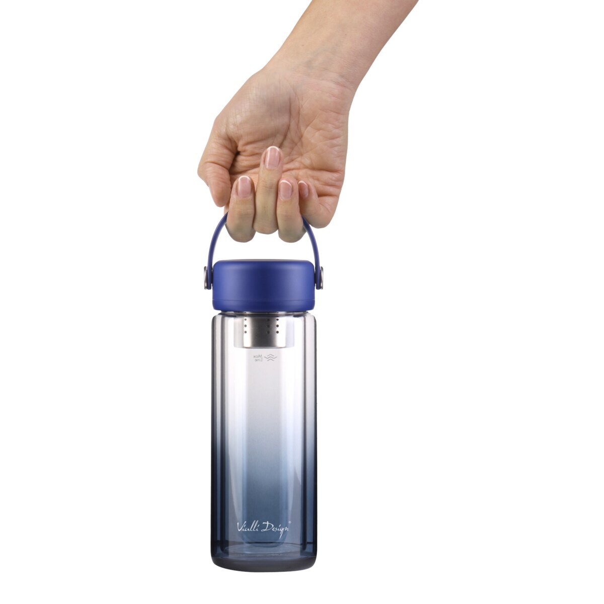 Butelka z podwójną ścianką i zaparzaczem Fuori 350 ml granatowa 30183