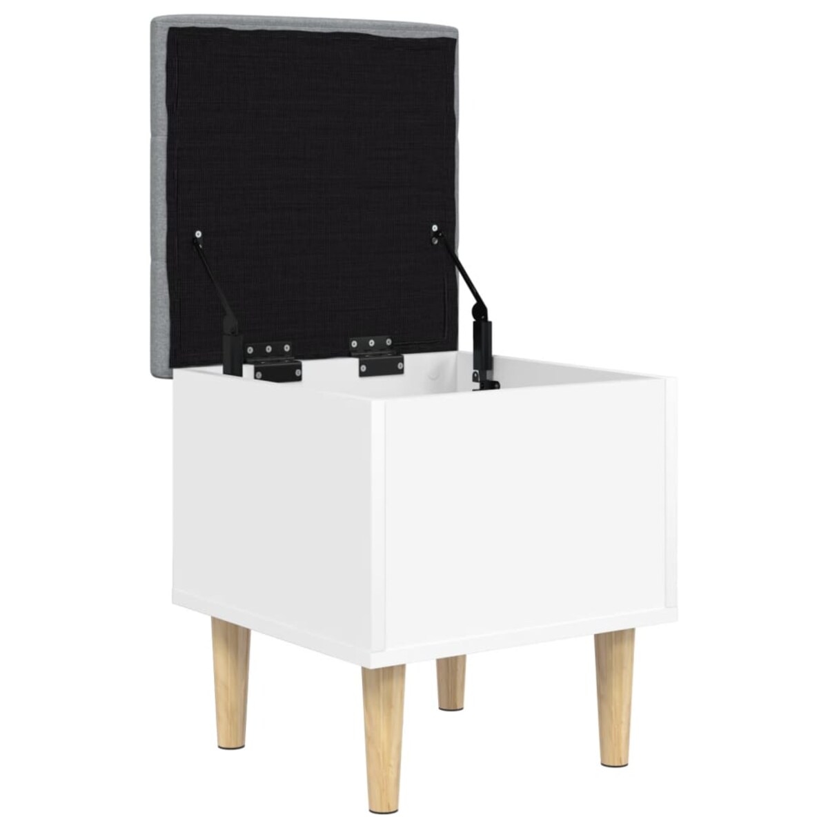 vidaXL Ławka ze schowkiem, biała, 42x42x46 cm, materiał drewnopochodny