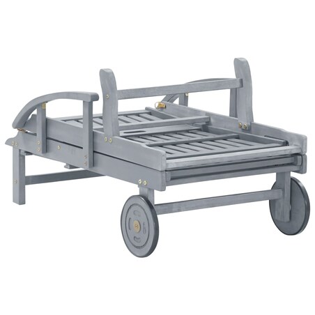 vidaXL Ogrodowy leżak z poduszką, lite drewno akacjowe