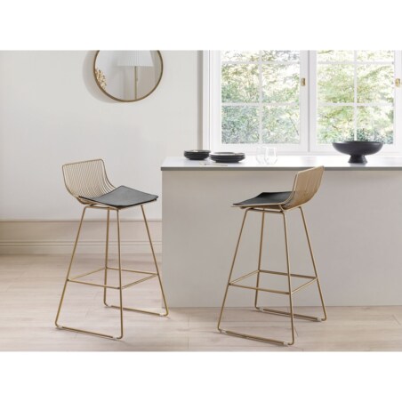 Zestaw 2 krzeseł barowych metalowy złoty FREDONIA