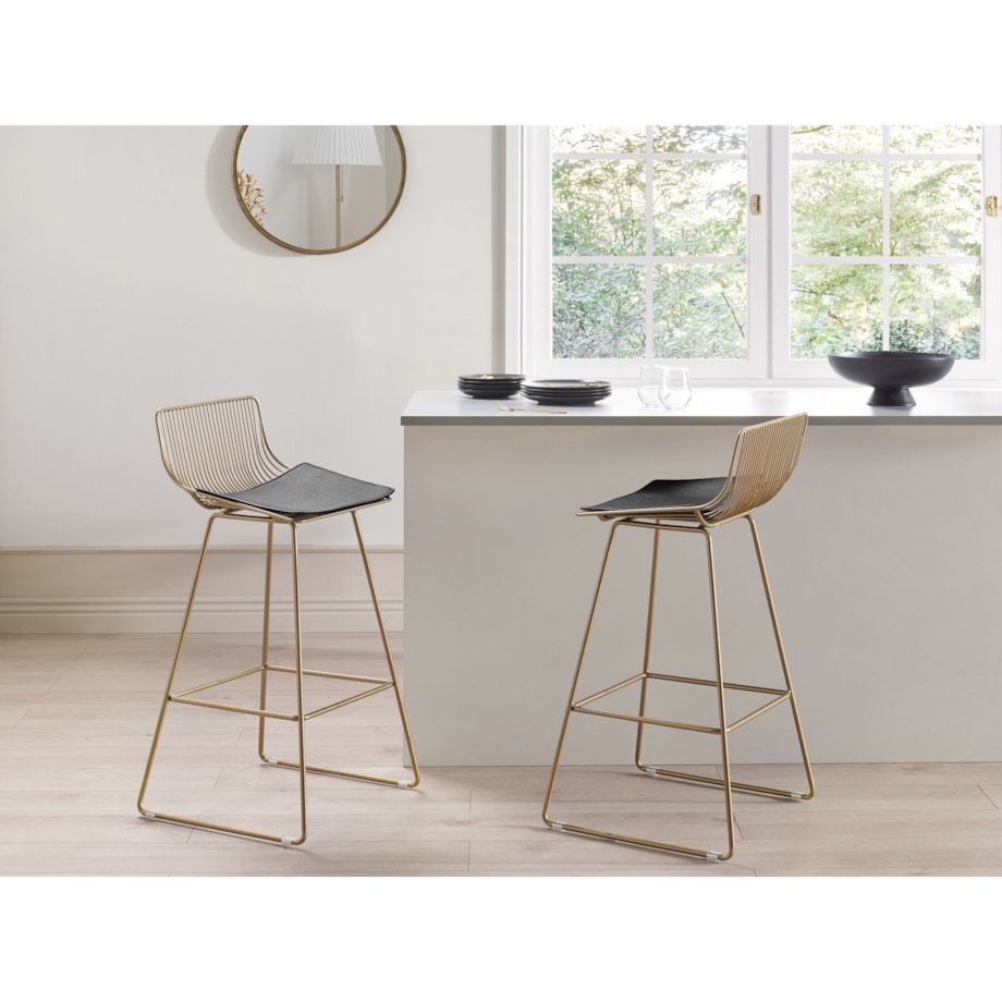 Zestaw 2 krzeseł barowych metalowy złoty FREDONIA