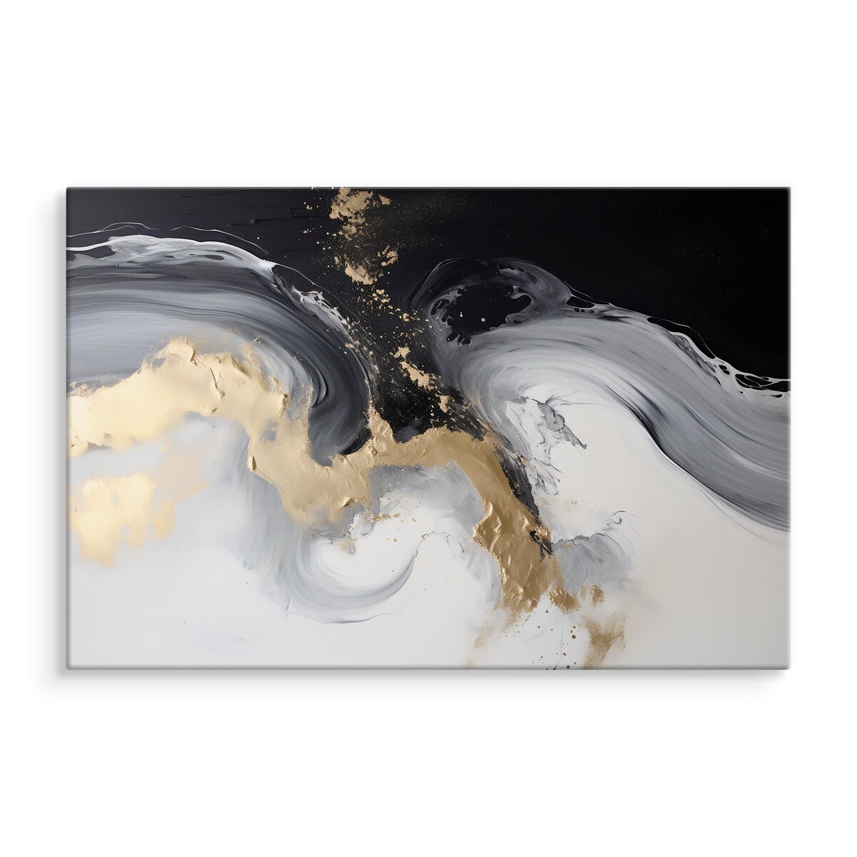 Obraz Na Płótnie Czarno-Biały Marmur 70x50cm