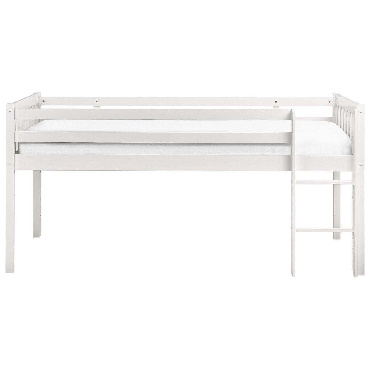 Łóżko dziecięce na antresoli drewniane 90 x 200 cm białe PEIPIN