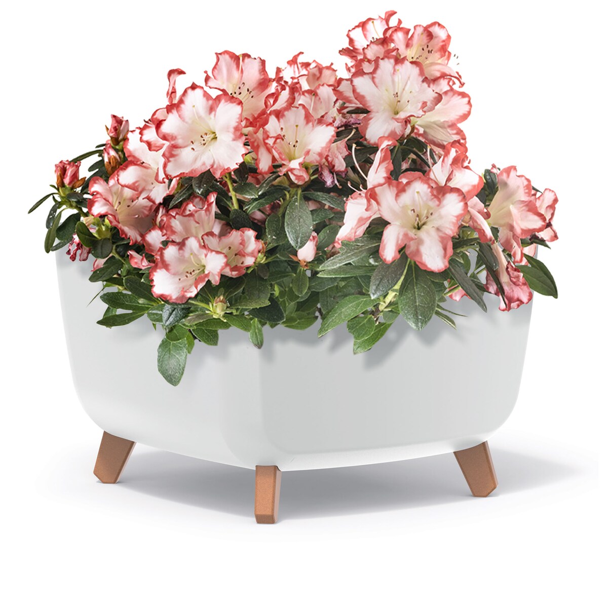 Doniczka Donica Ogrodowa 39 Cm Na Nóżkach Dekoracyjna Biała