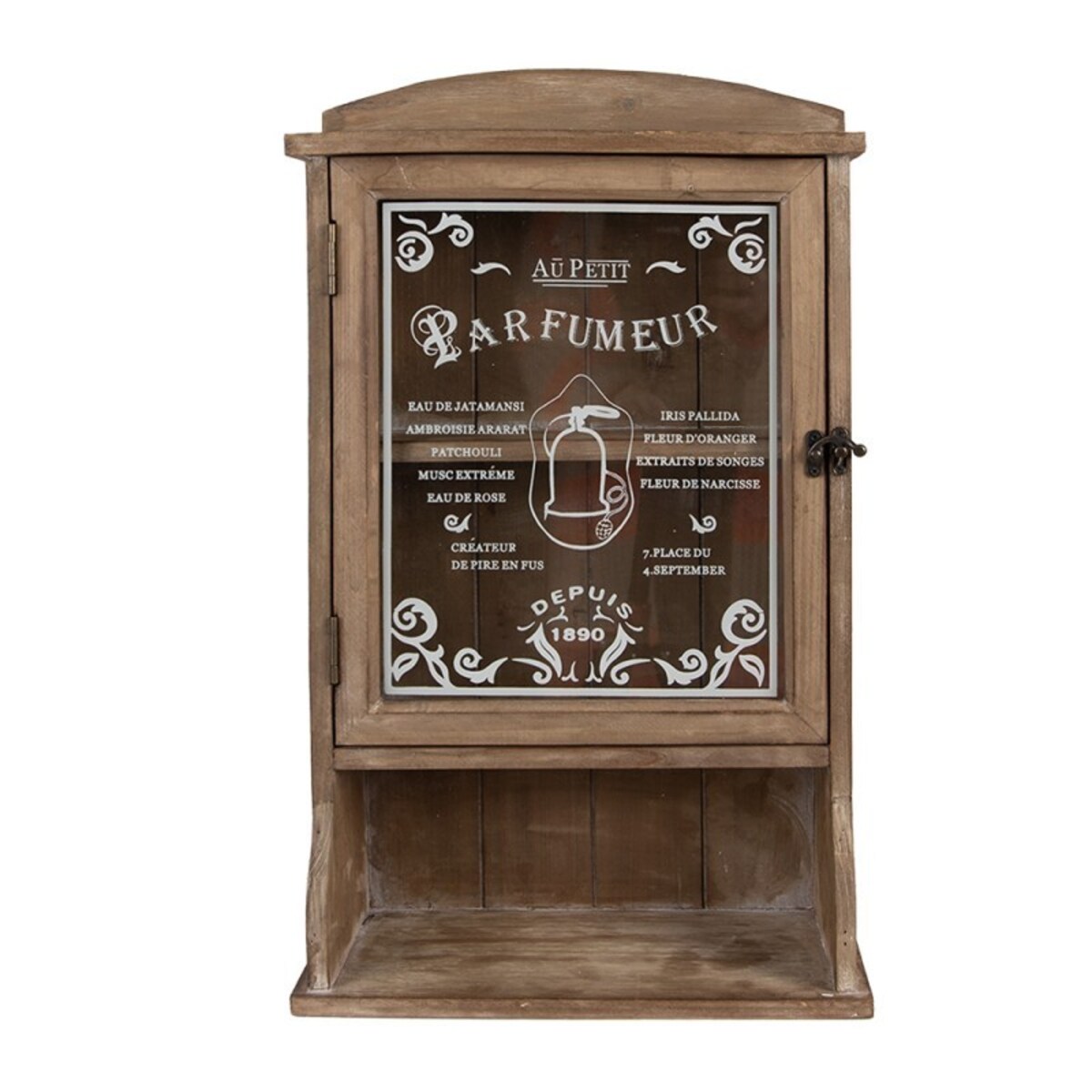 Witrynka wisząca drewniana brązowa 32x15x54 cm