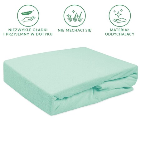 Prześcieradło frotte z gumką 90x200 kolor morski