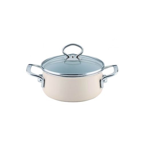 avorio Topf 1 L Kremowy Garnek Emaliowany Z Pokrywką