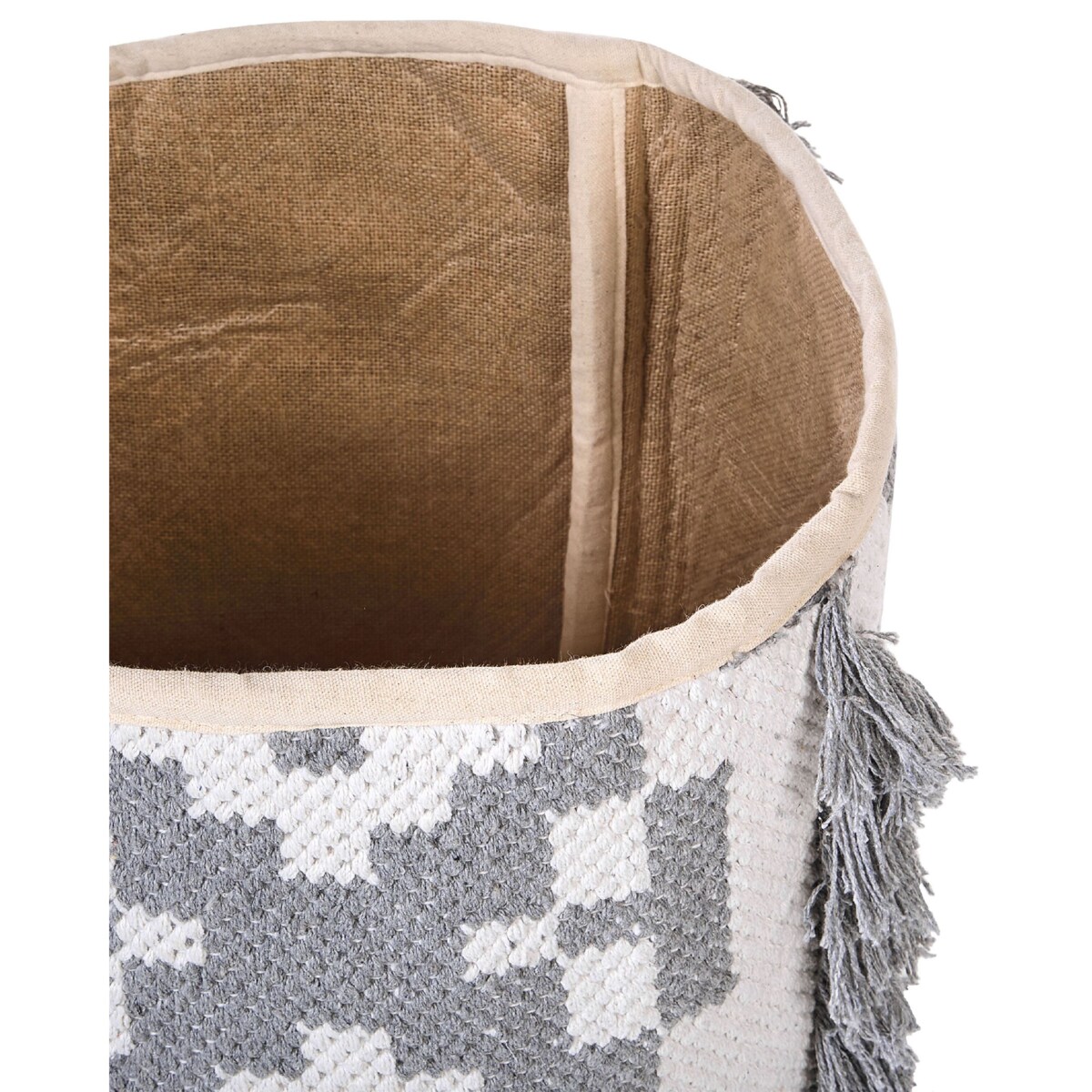 Zestaw 2 koszy bawełnianych złamana biel z szarym KALAI