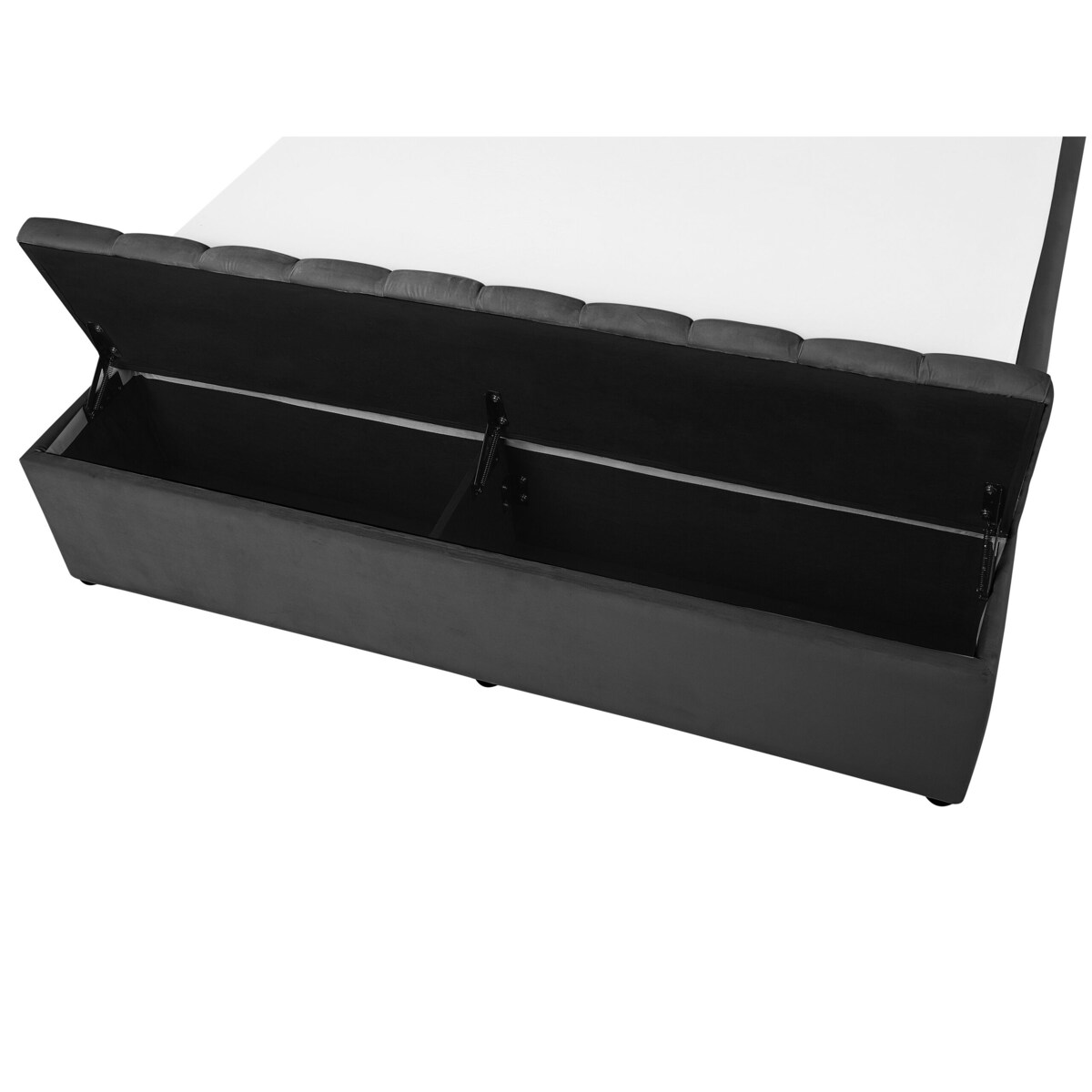 Łóżko welurowe z ławką 140 x 200 cm szare NOYERS