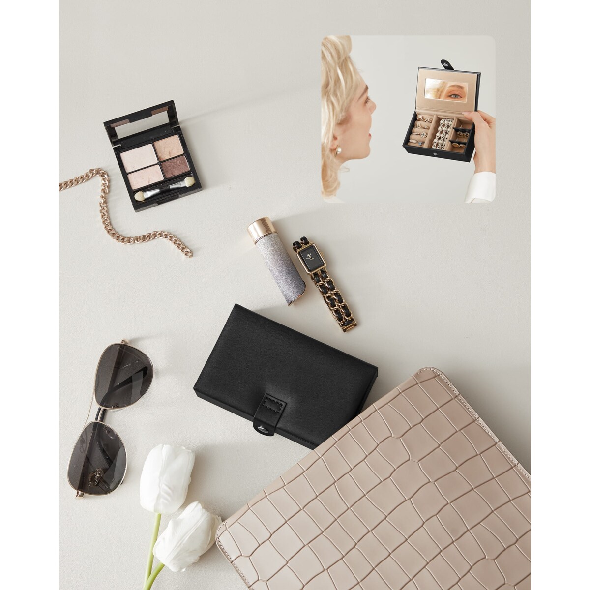 Kasetka Na Biżuterię 26X18,2X14 Cm Czarny