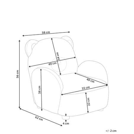 Fotel dziecięcy miś sztuczne futro brązowy BOO