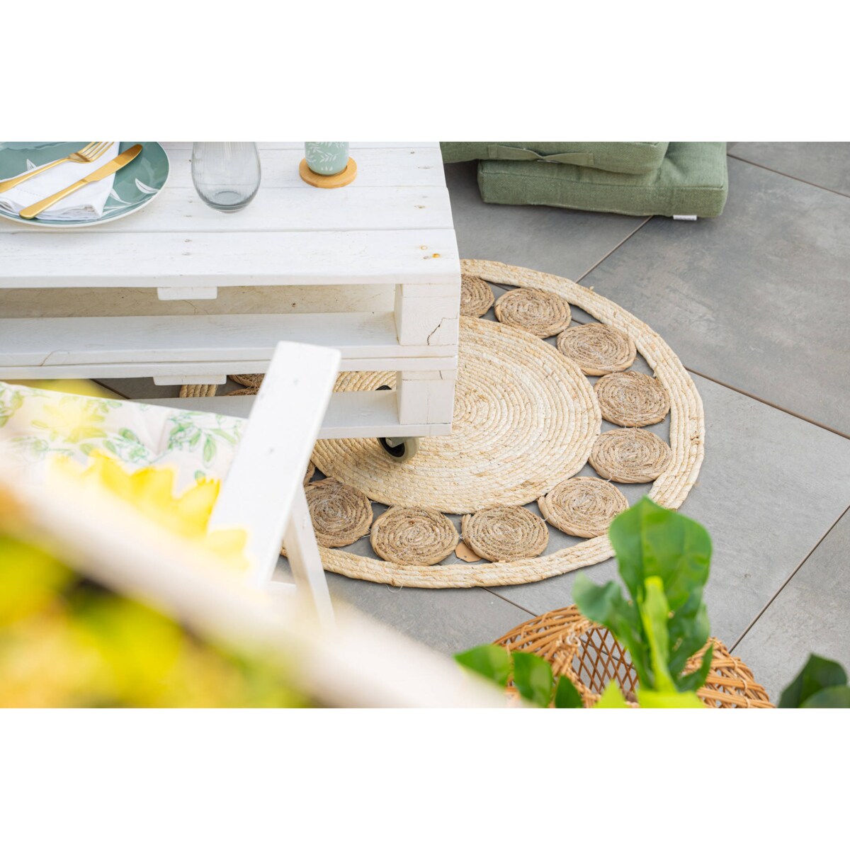 Dywan do salonu okrągły w stylu boho, Ø 80 cm