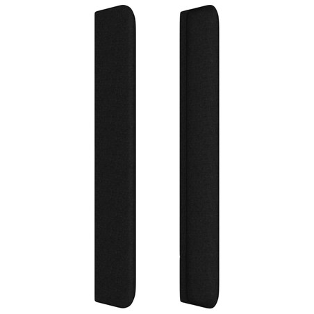 vidaXL Zagłówek uszak, czarny, 203x16x118/128 cm, tkanina