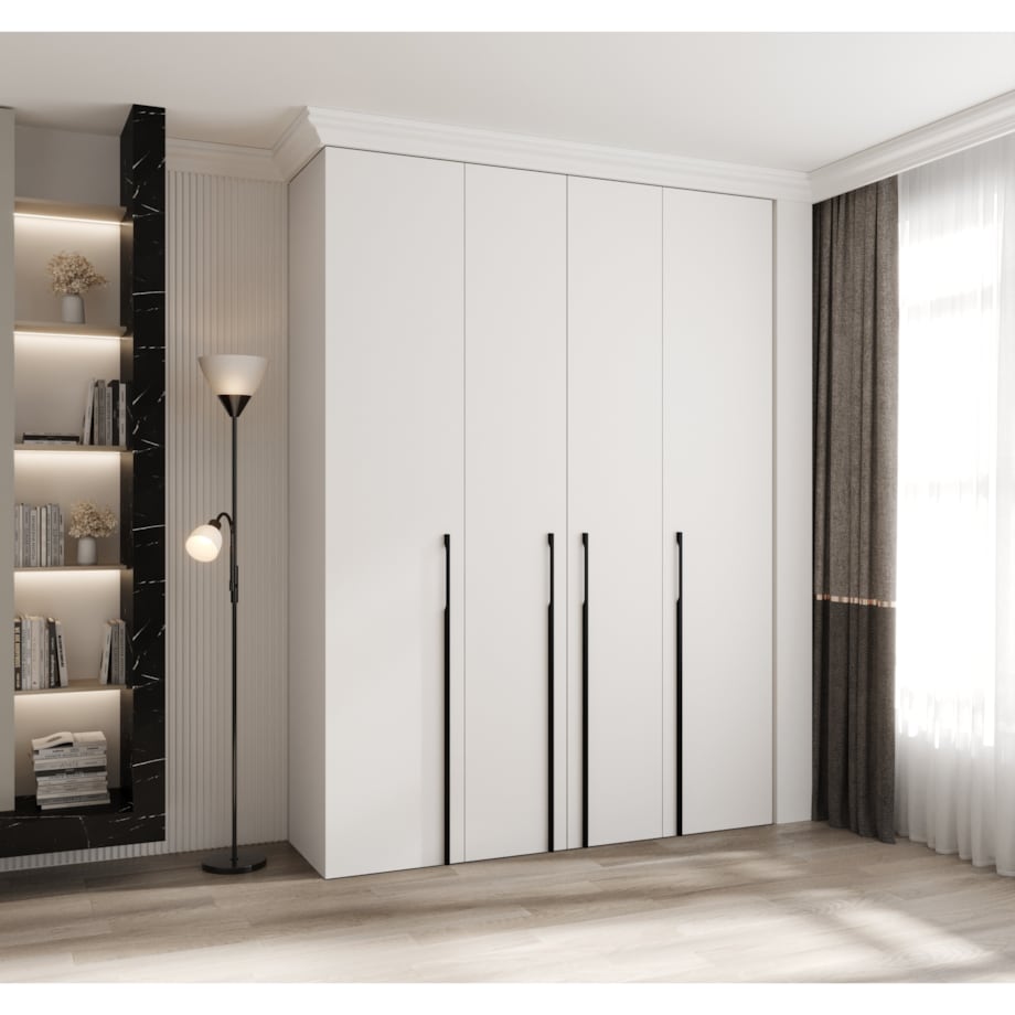 Szafa czterodrzwiowa Como 3 180 gł.40 biały+czarny