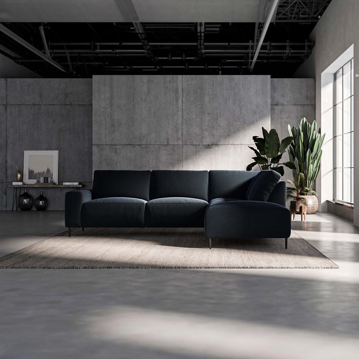 Tendo Sofa narożna - ciemnoniebieska