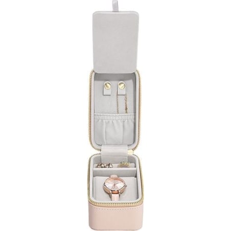 Pudełko podróżne na biżuterię i zegarek Stackers różowe