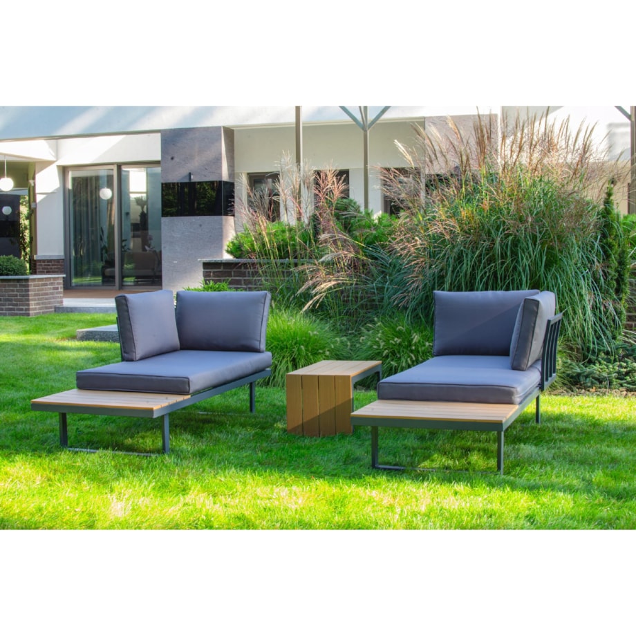 Modułowy zestaw mebli ogrodowych z aluminium