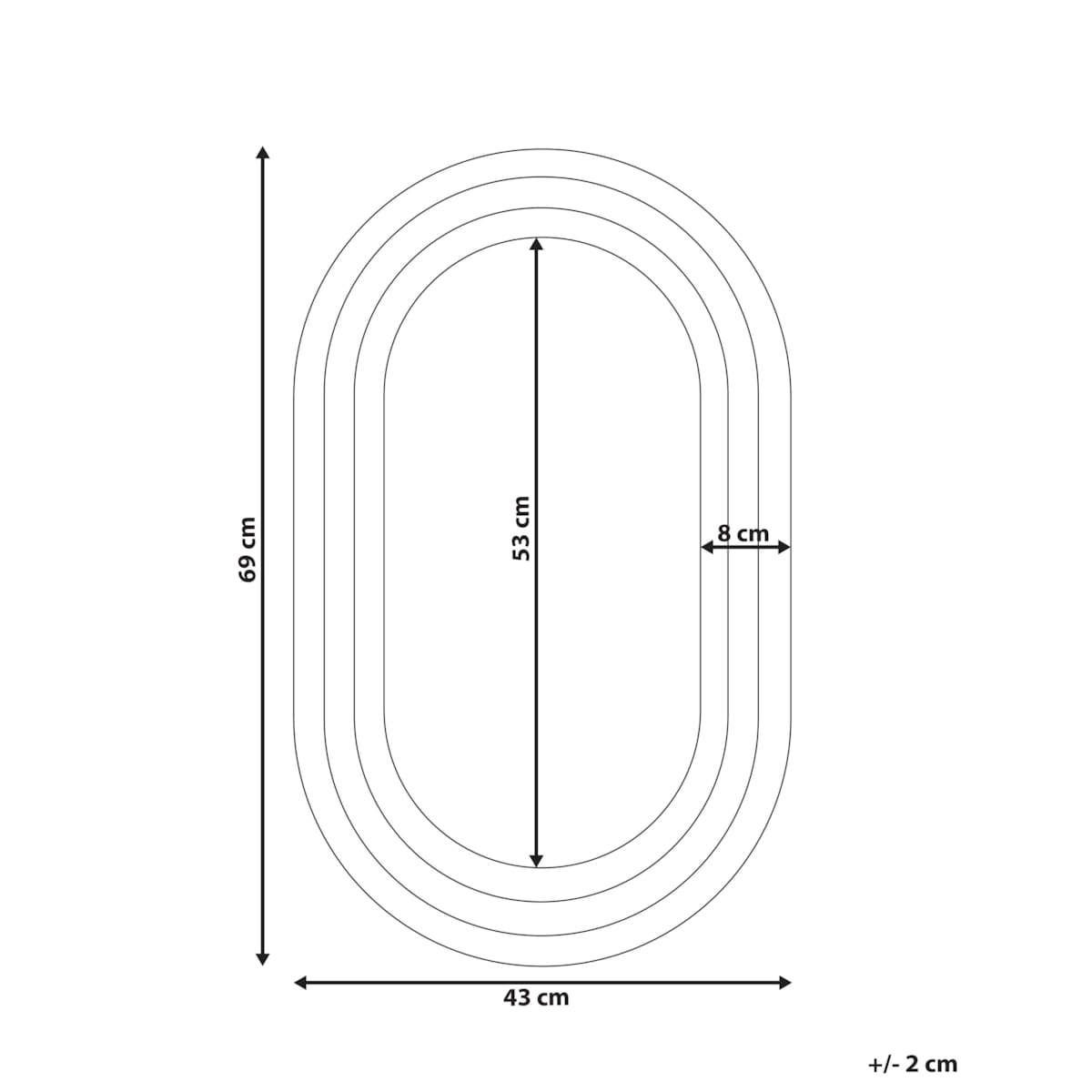 Lustro ścienne 69 cm Biały MASSILLY