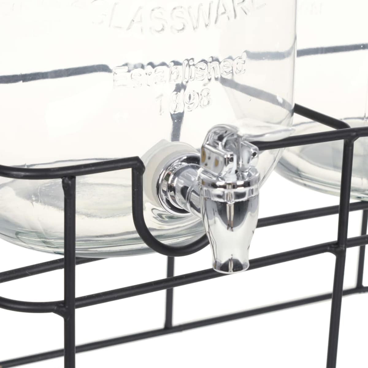 vidaXL Dozowniki do napojów, 2 szt. ze stojakiem, 2 x 4 L, szkło