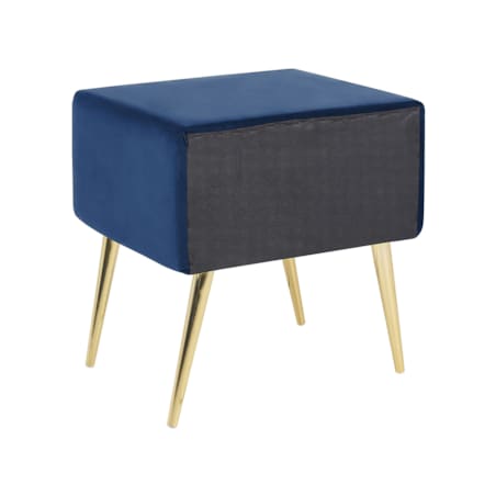 Szafka nocna welurowa niebieska FLAYAT