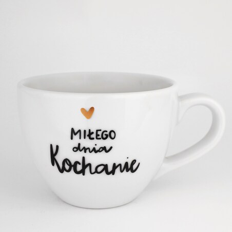 Kubek 500 ml - Miłego dnia kochanie ZŁOTE SERCE