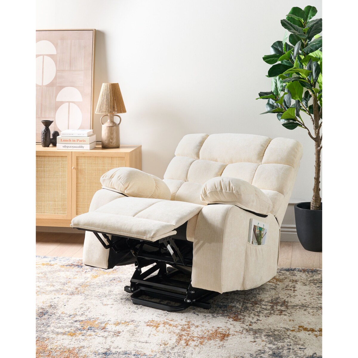 Fotel Tkanina Jasnobeżowy ARES