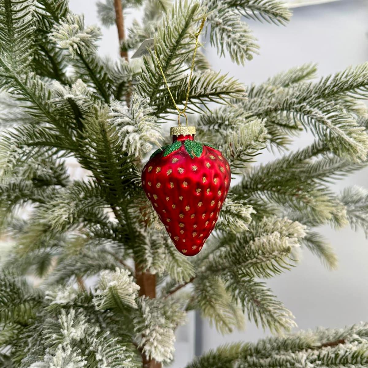 VILLA ITALIA Bombka szklana czerwona TRUSKAWKA 8 cm