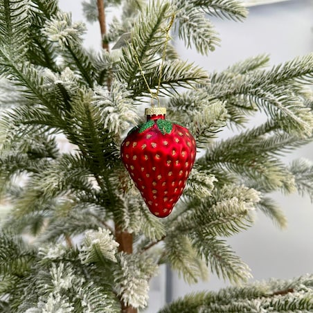 VILLA ITALIA Bombka szklana czerwona TRUSKAWKA 8 cm