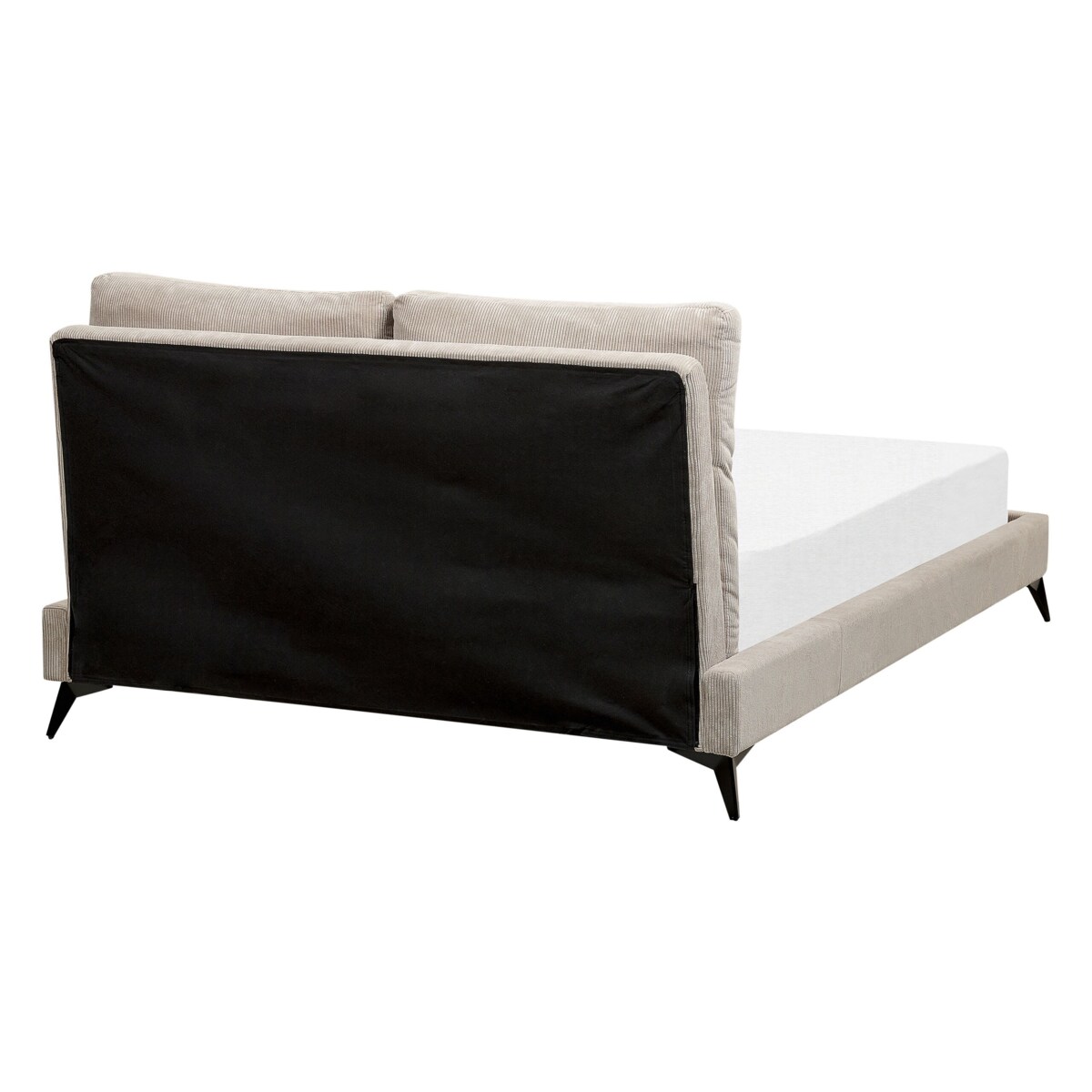 Łóżko sztruksowe140 x 200 cm beżowoszare MELLE