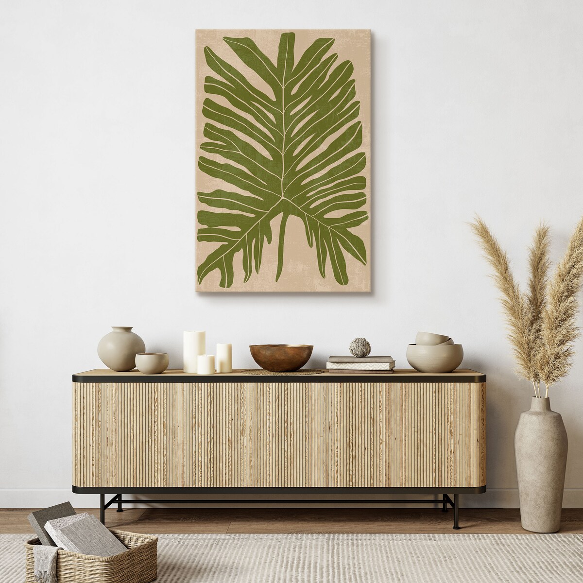 Obraz Abstrakcyjny Geometryczny Liść Monstera 80x120cm