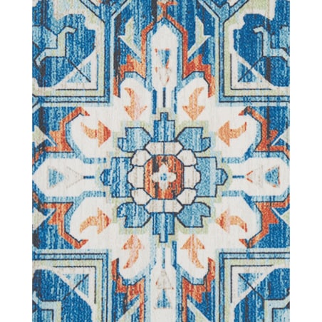 Dywan 70 x 200 cm niebiesko-pomarańczowy RITAPURAM