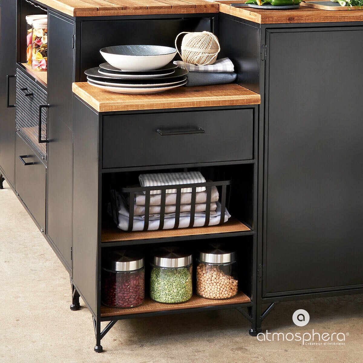 Szafka nocna CIERNA z szufladą