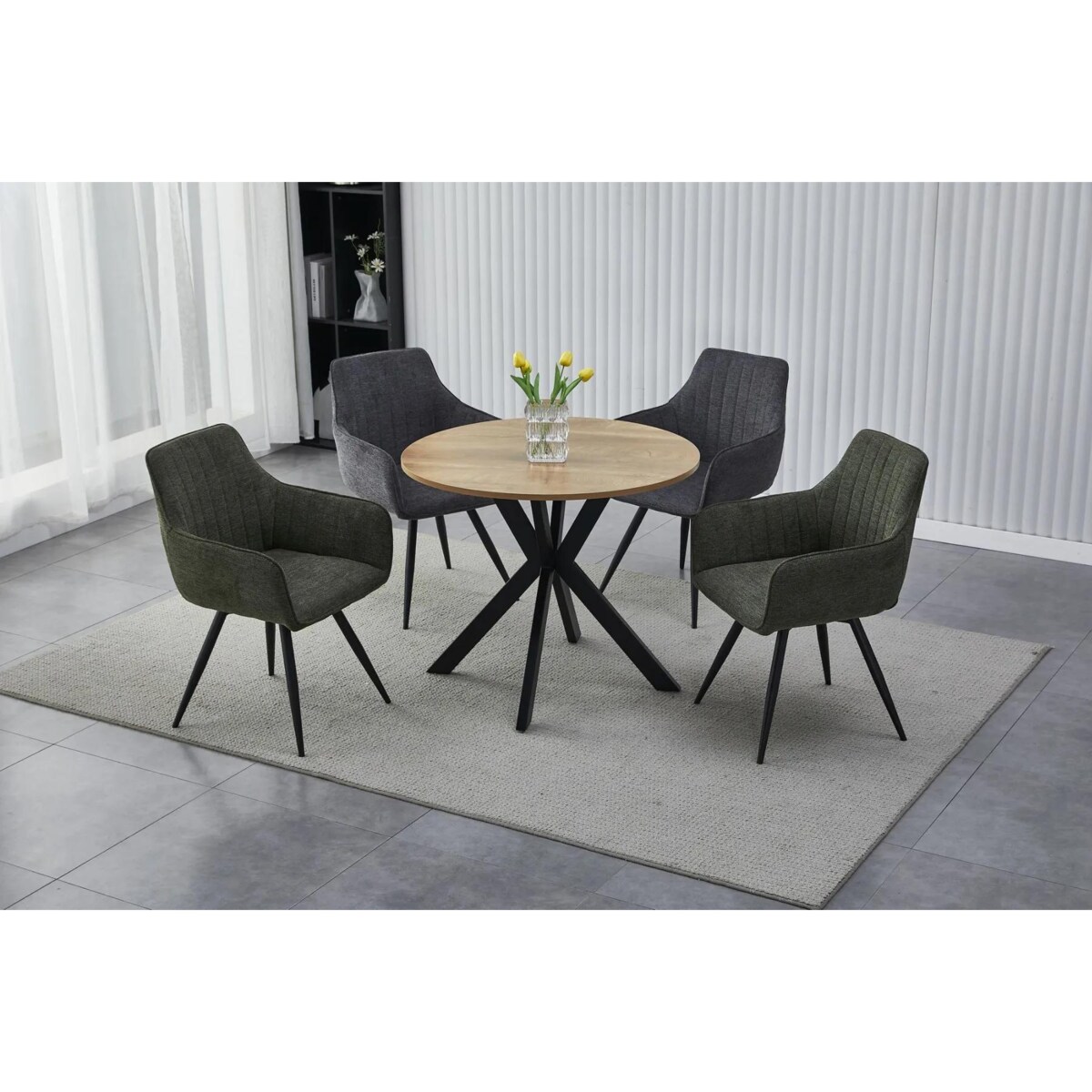 Stół okrągły TALIA II 90x90 dąb/czarny