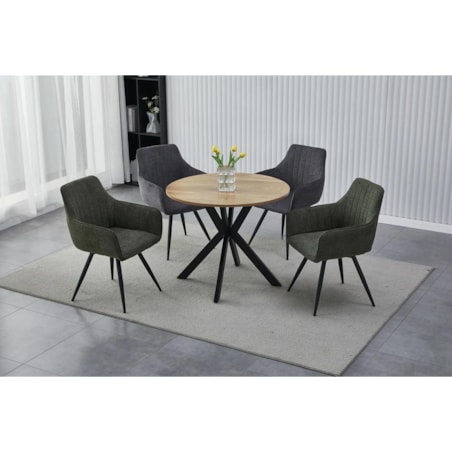 Stół okrągły TALIA II 90x90 dąb/czarny