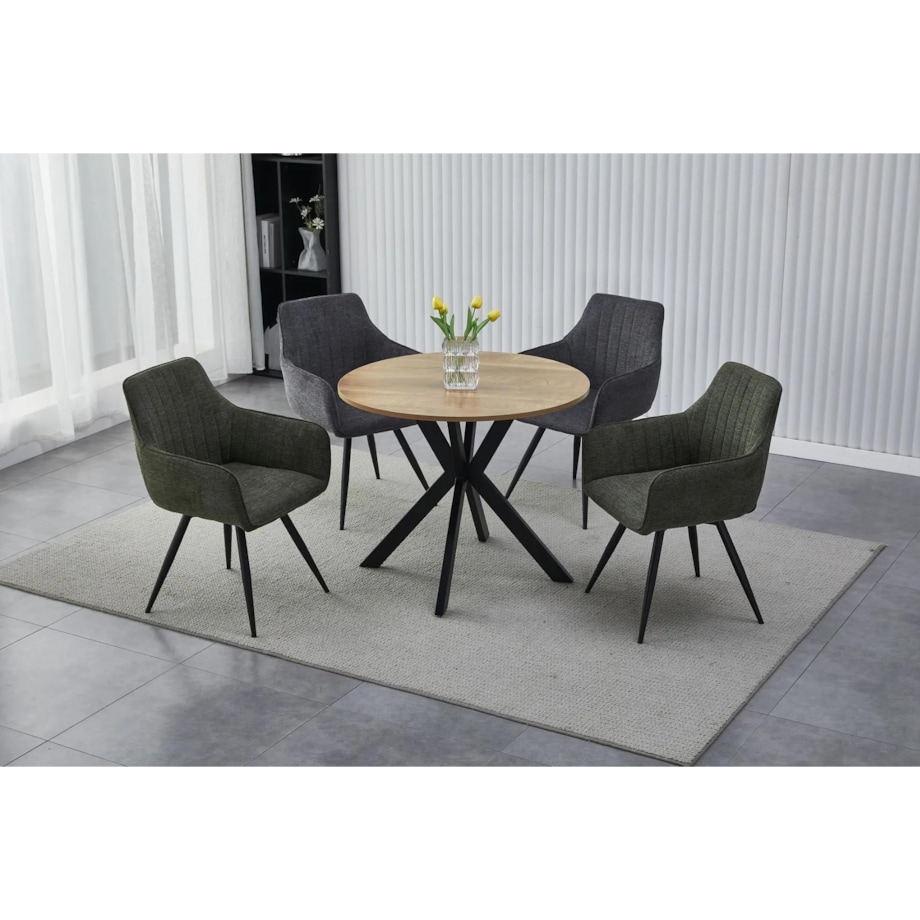 Stół okrągły TALIA II 90x90 dąb/czarny