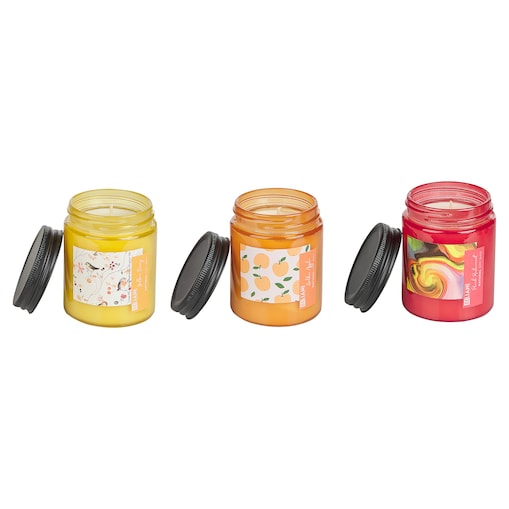 Zestaw 3 świeczek zapachowych FRUITY BLOOM Wosk sojowy Nuty owocowe