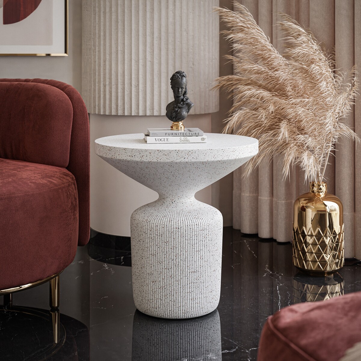 Okrągły stolik kawowy ATHENA biały