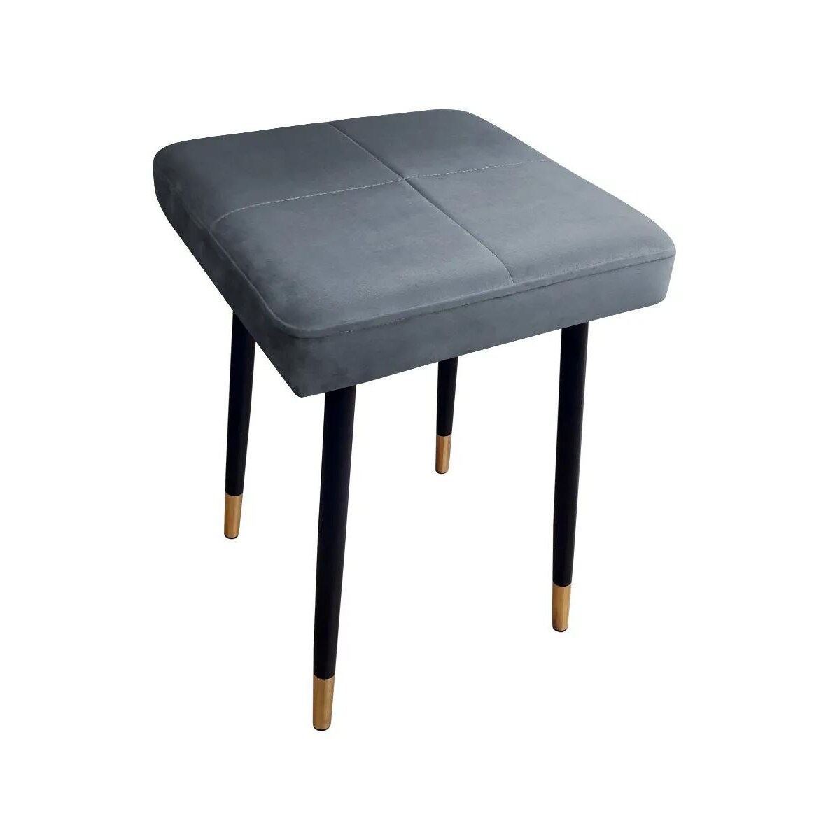 Taboret SQUARE 2 BL VELVET ciemno szary