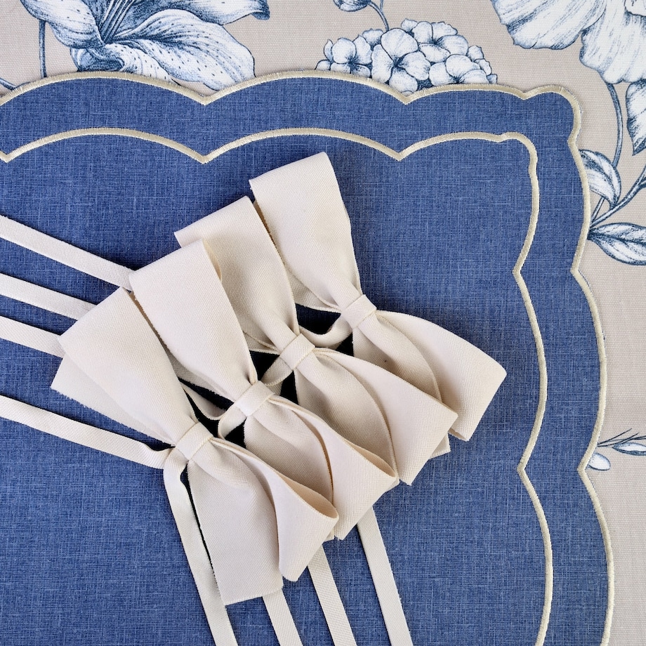 Dwustronny bieżnik Blossom Blue & Stripes – 50 × 220 cm