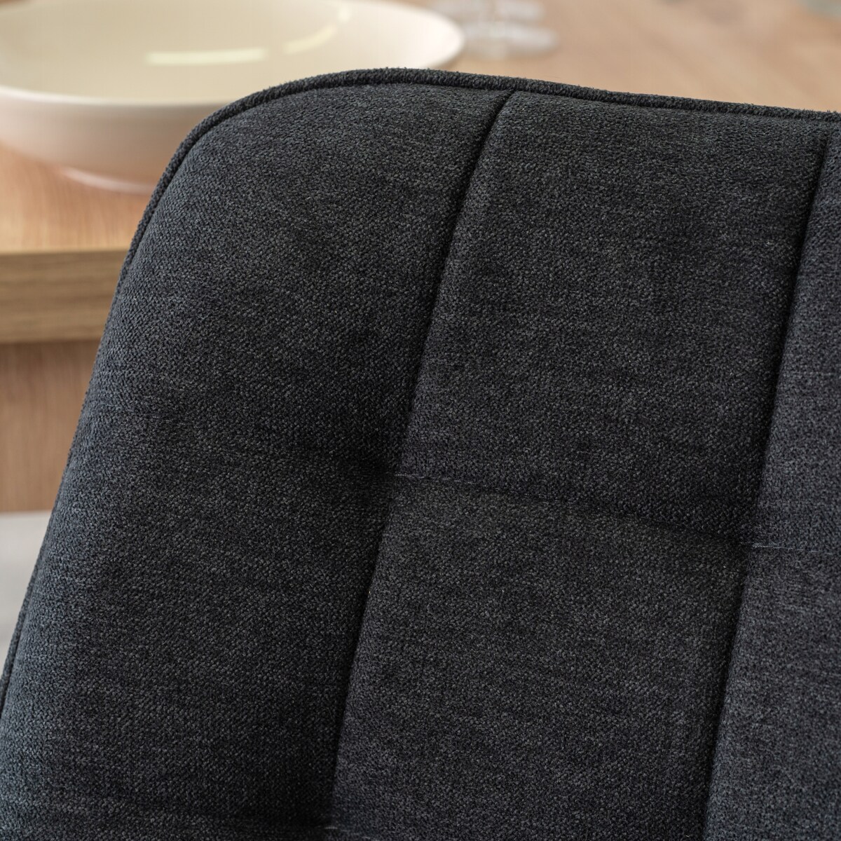 Krzesło Tapicerowane Kuchenne Czarne Do Salonu Jadalni Skandynawski KATHY