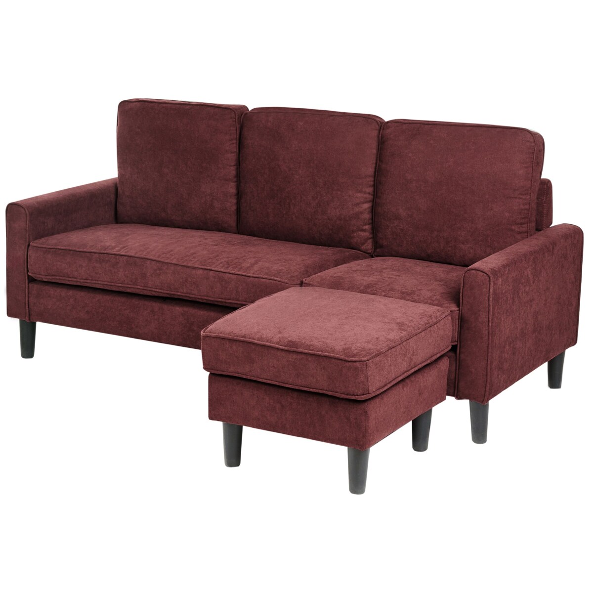 Sofa dla 3 osób AVESTA Burgundowy z otomaną