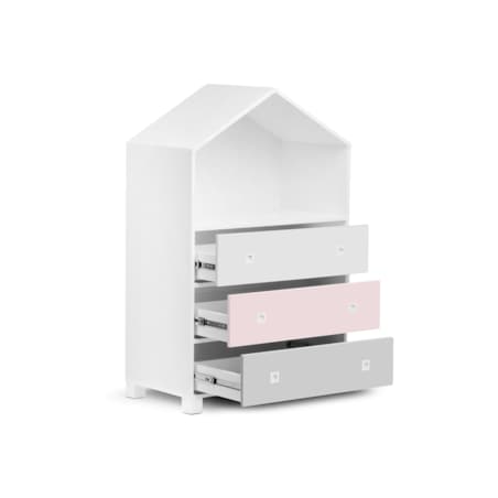 KONSIMO MIRUM Zestaw mebli w kształcie domku dla dziewczynki składający się z 3 elementów