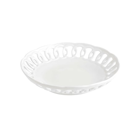 Rzeźbiona misa okrągła Firenze - Biały, 16 cm