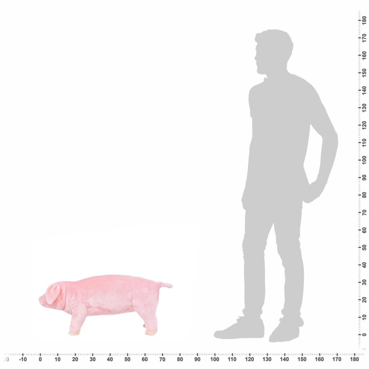 vidaXL Pluszowa świnka, stojąca, różowa, XXL