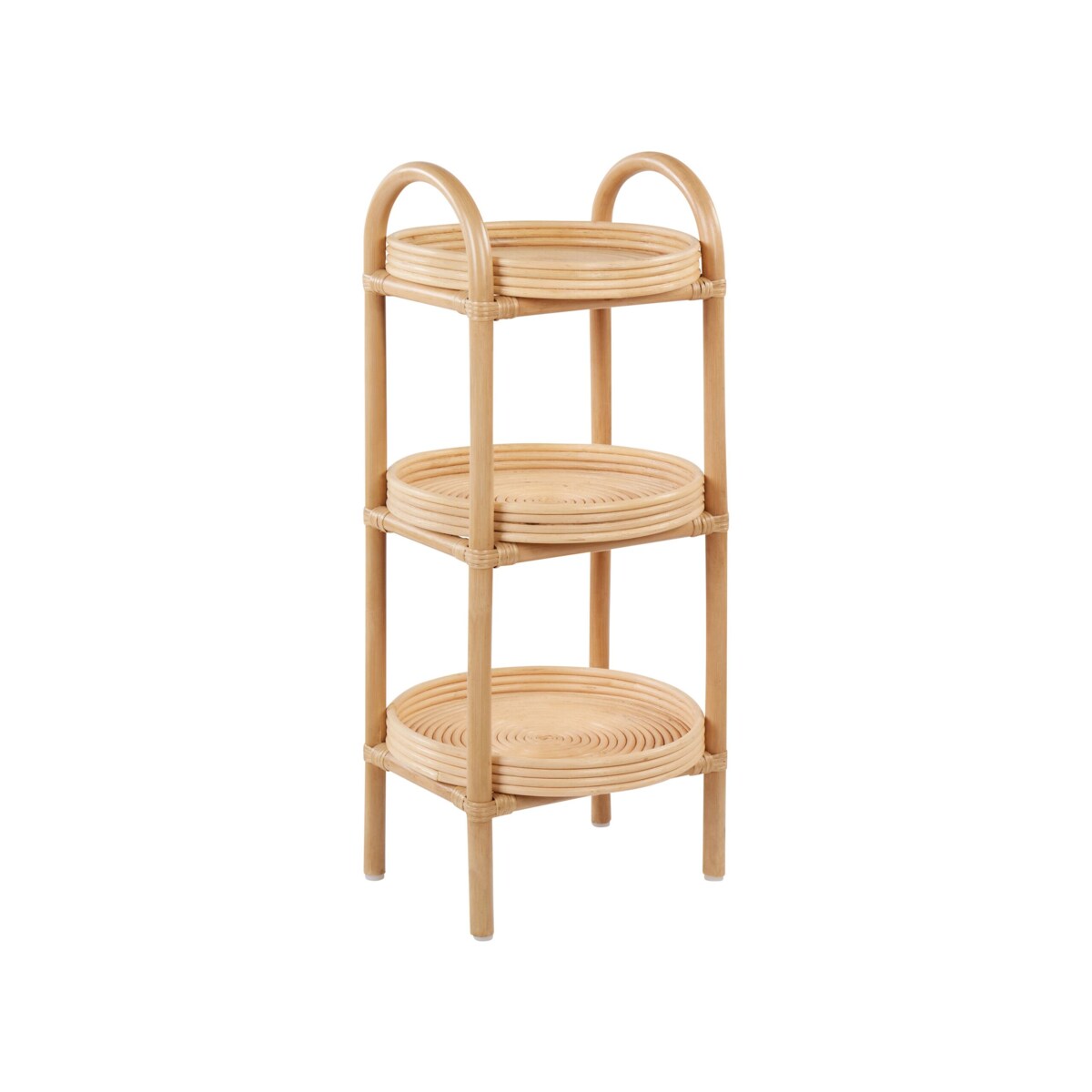 Stolik pomocniczy rattanowy 3 półki naturalny TROOLIE