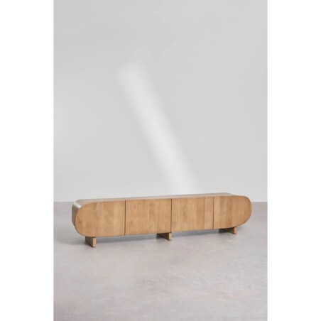 Komoda RTV 220x40 cm z drewna mango Agathe, naturalna