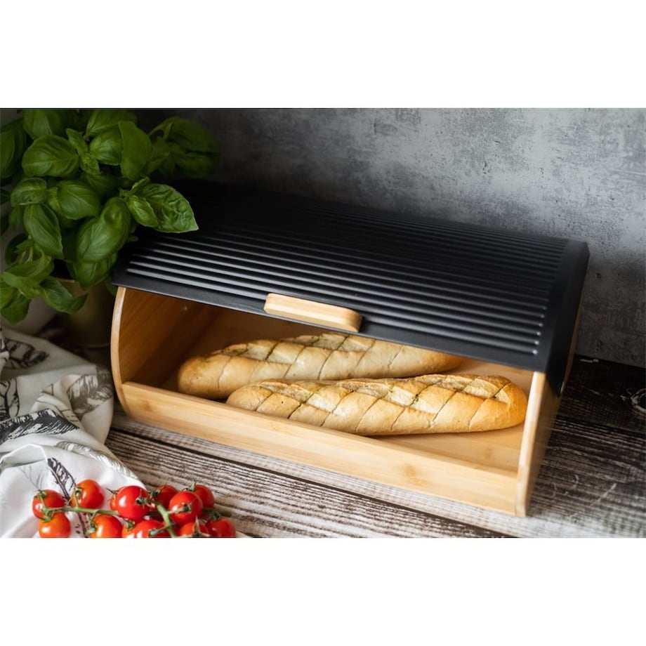 Brunbeste chlebak drewniany z pokrywą metalową BB2737