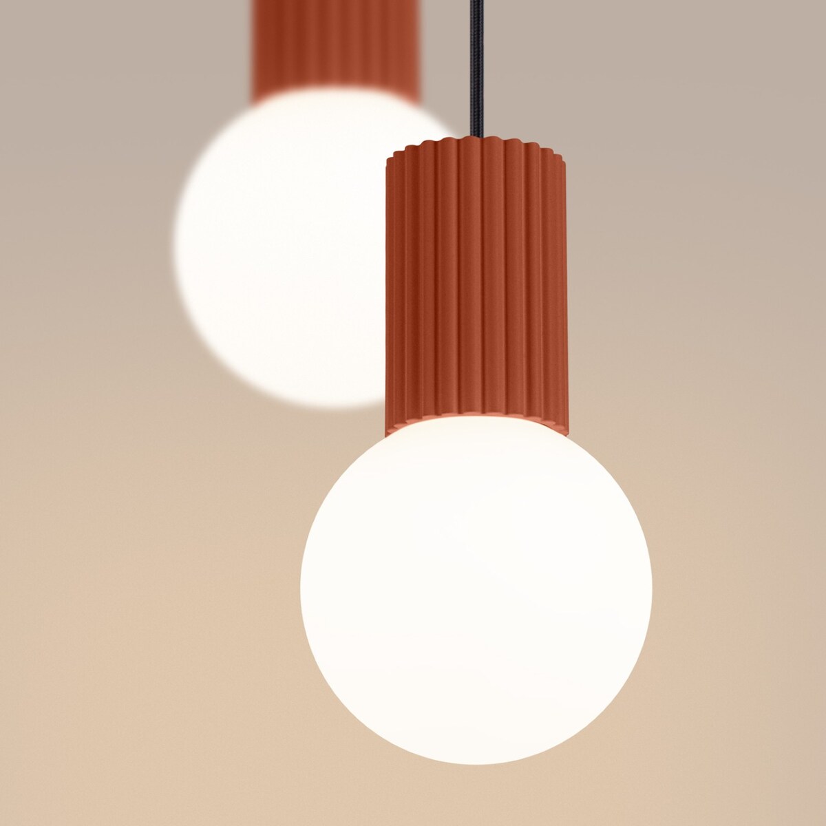 Lampa wisząca HALO 2P ochra czerwona