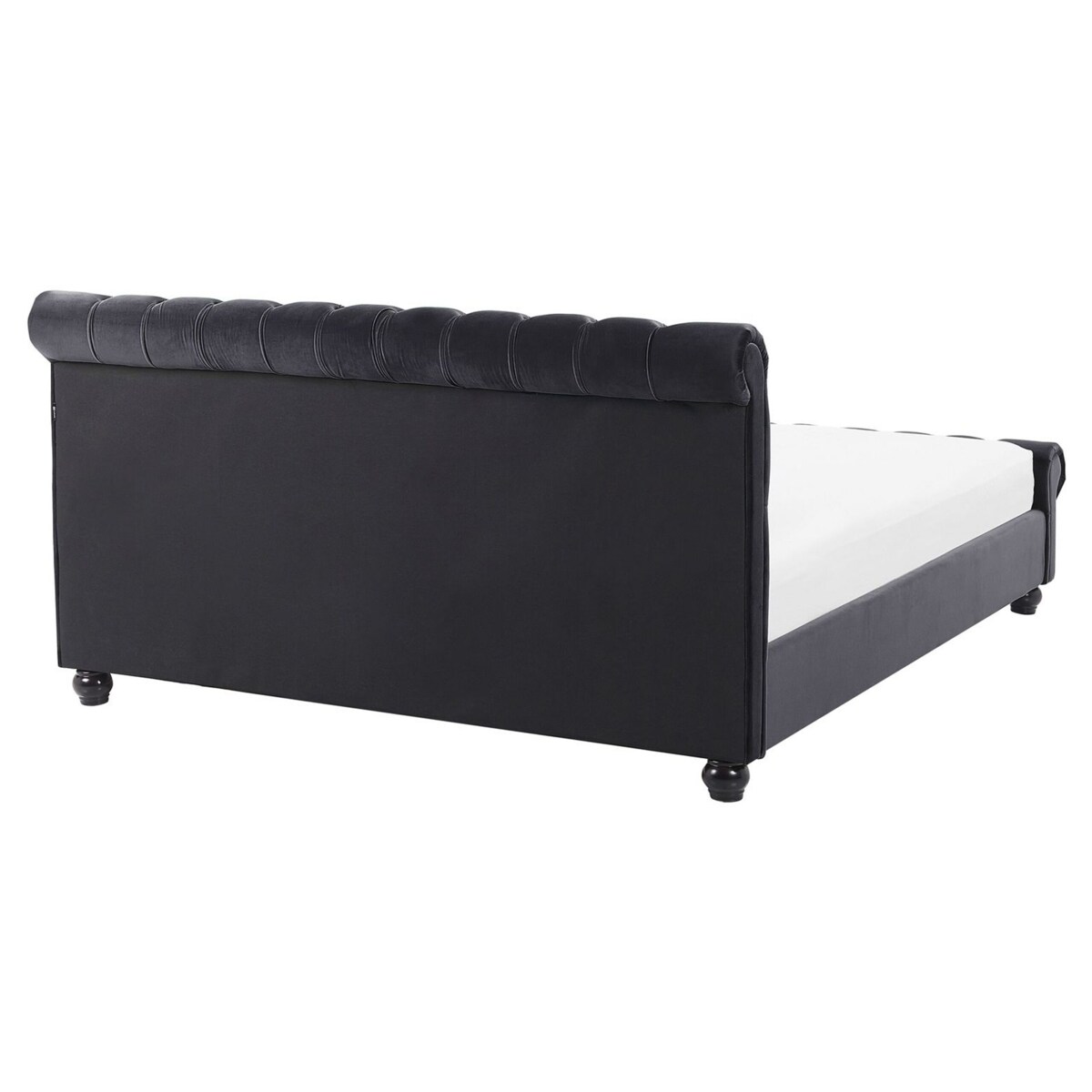 Łóżko welurowe 160 x 200 cm czarne AVALLON