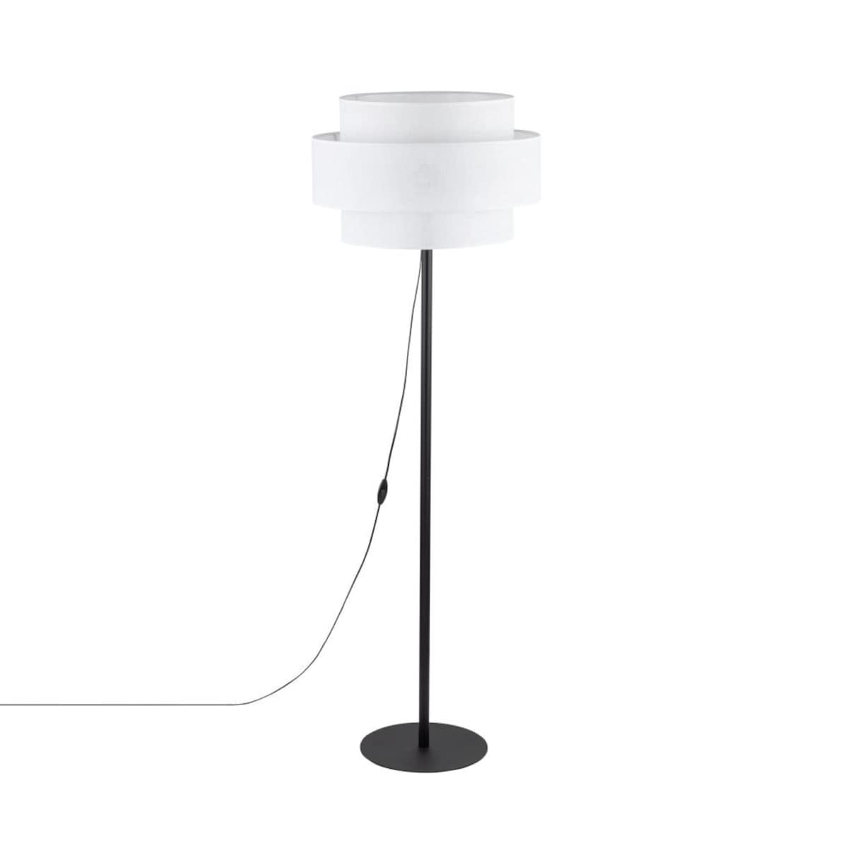 Lampa podłogowa TK Lighting CALISTO WHITE 5894 biała czarna E27 z dużym abażurem 50 cm